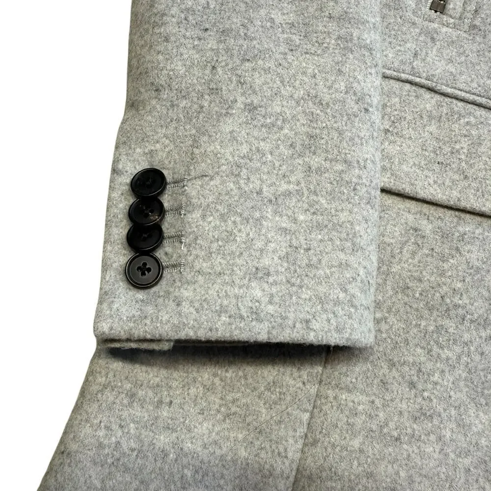 Veronica Beard Light Gray Car Coat Melange Wool Cashmere Size 0
